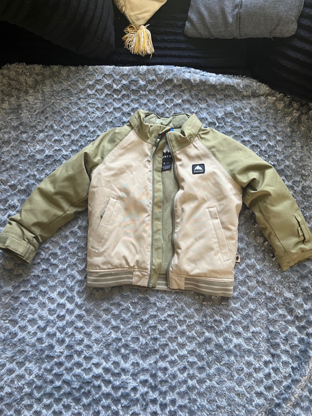 Burton Kids Two-Tone Olive & Tan Puffer Jacket